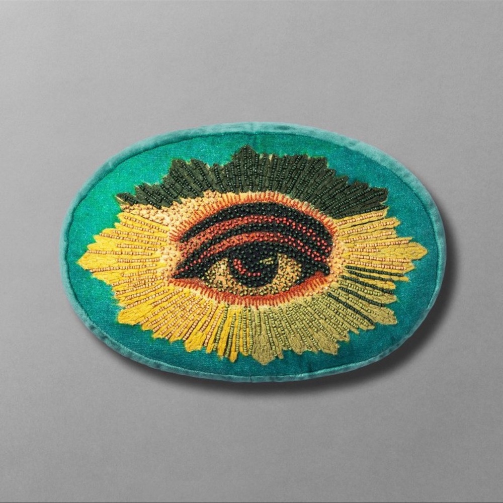 John Derian Eye Pillow Beaded Velvet Beady-Eye